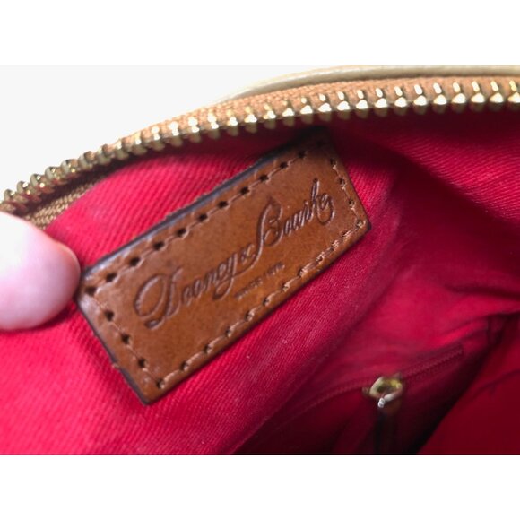 Dooney & Bourke crossbody folder-over handbag purse tassel pebbled tan - Picture 12 of 12